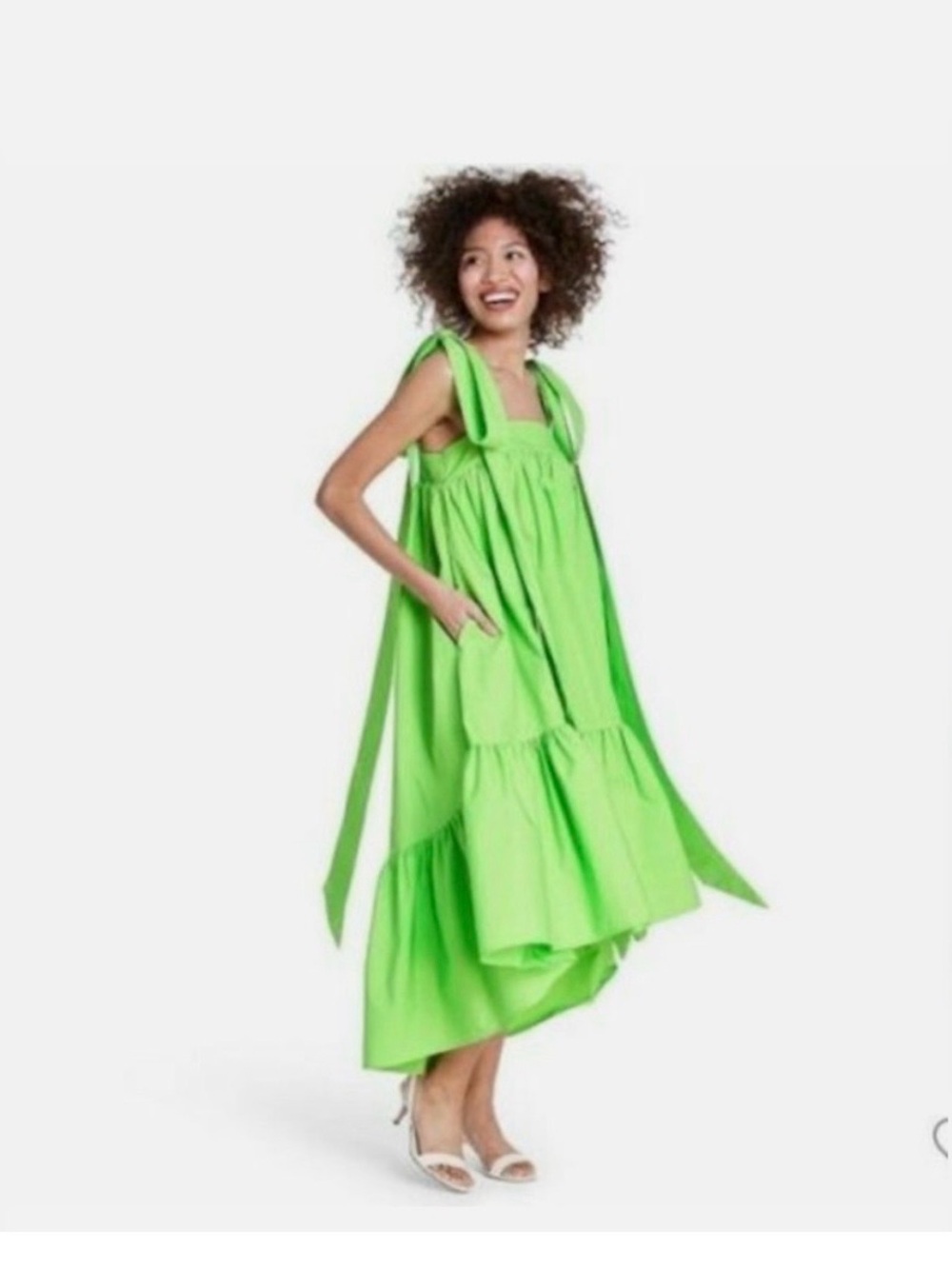 NEW Christopher John Rogers for Target Limited Collection Green Tiered Dress